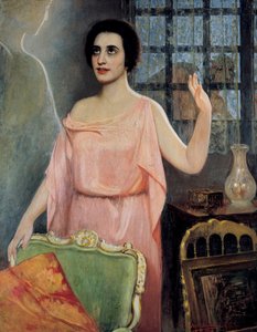 Muotokuva Margarita Xirgusta (1888-1969), kirjassa "la Xirgu en cristalline", Quinteros-veljekset (öljy kankaalle) tekijältä Juan Antonio Benlliure y Gil