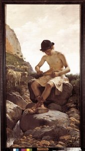 Nuori paimen. (Maalaus, 1900-luku) tekijältä Juan Belda Norales