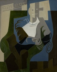 Istuva arlekiini, n. 1920 tekijältä Juan Gris