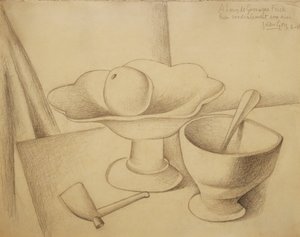 Asetelma hedelmäruoan kanssa; Nature Morte au Compotier, 1919 tekijältä Juan Gris