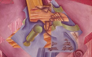 Juan Grisin (1887-1927) asetelma viululla ja lasilla, öljy kankaalle, 46x73 cm tekijältä Juan Gris