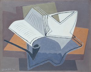 Piippu ja avoin kirja tekijältä Juan Gris