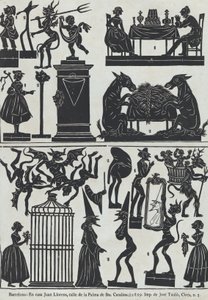 Arkki 11 kiinalaisten varjonukkejen kuvioita, 1859.
