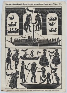 Arkki 15 kiinalaisten varjonukkejen kuvioita, 1859.