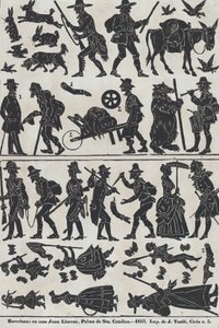 Arkki 2 kiinalaisten varjonukkejen hahmoja, 1859.
