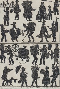 Arkki 3 kiinalaisten varjonukkejen kuvioita, 1859.