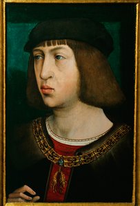 Philipp der Schoene, Kastilian kuningas, keisari Maximilianin poika, keisari Kaarle V:n isä ... (öljy tammipuulle) tekijältä Juan de (attr. to) Flandes