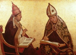 St. Gregory ja St. Augustine, n. 1510 (tempera ja kulta paneelissa)