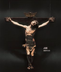 Ristiinnaulitseminen. Juan de Junin (1507-1577) veistos. Veistos puulle. tekijältä Juan de Juni