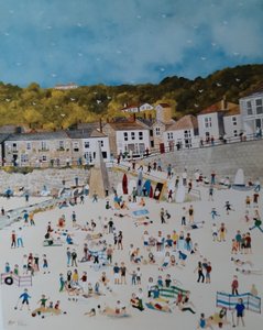 Mousehole Beach, 2018 (guassi paperille)