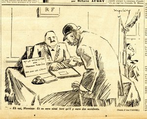 Suorapuheinen, satiirinen mustavalkoinen tekijältä Jules Abel Faivre