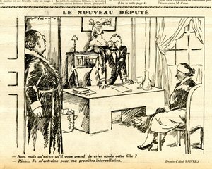 Suorapuheinen, satiirinen mustavalkoinen tekijältä Jules Abel Faivre