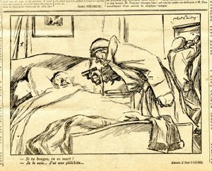 Suorapuheinen, satiirinen mustavalkoinen tekijältä Jules Abel Faivre