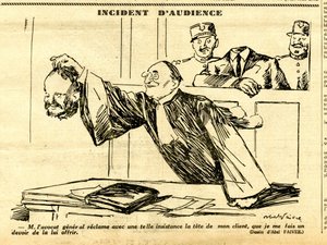 Suorapuheinen, satiirinen mustavalkoinen tekijältä Jules Abel Faivre