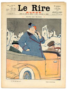 Kansi "" The Red Laughter", satiirinen väreissä tekijältä Jules Abel Faivre