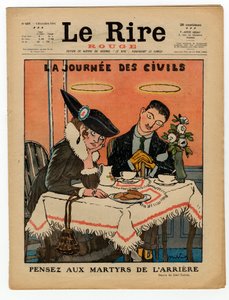 Kansi "" The Red Laughter", satiirinen väreissä tekijältä Jules Abel Faivre