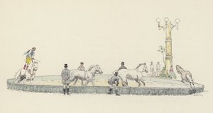 Hevosteos (väri litho) tekijältä Jules Arsene (after) Garnier