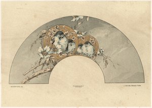 Linnut, levy 2 julkaisusta "Fantaisies decorations", kaiverrus Gillot, julkaisija Jules Rouam, Librairie de l