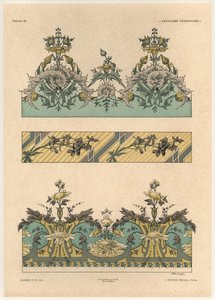 Kukkakuvioita, levy 44 Fantaisies dekoratiivista, kaiverrus Gillot, julkaisija Jules Rouam, Librairie de l