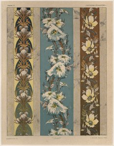 Kukat, levy 18, kuvitus teoksesta "Fantaisies decorations", kaiverrus Gillot, julkaisija Jules Rouam, Librairie de l