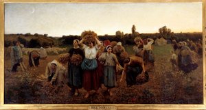 Le rappel des glaneuses Jules Bretonin (1827-1906) maalaus 1859 su. 0,9x1,76 m Pariisi, musee d