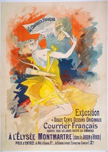 Exhibition Le Courrier Francais, n.1895 (juliste) tekijältä Jules Cheret