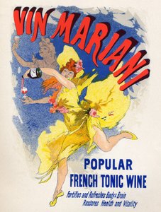 Ruoka ja juomat. Mariani French Tonic Wine (ensimmäinen cocawine). Jules Cheret