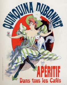 Ruoka ja juomat. Quinquina Dubonnet -aperitiivi. Jules Cheret