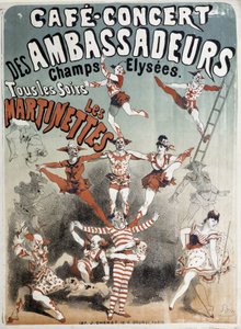 Martinettes at the Cafe-Concert des Ambassadeurs - Jules Cheretin juliste, 1800-luvun loppu tekijältä Jules Cheret