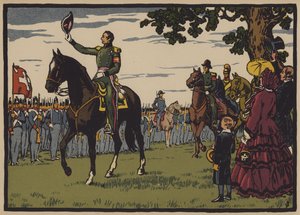 Guillaume Henri Dufour, Swiss general at engineer (color litho)