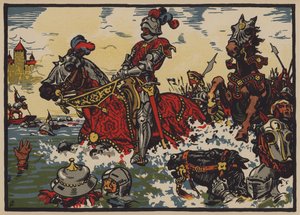 Sveitsin voitto burgundilaisista Moratin taistelussa, 22. kesäkuuta 1476 (väri litho)