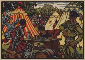 Sveitsin voitto Pyhästä Rooman valtakunnasta Dornachin taistelussa, 22. heinäkuuta 1499 (värilitho)