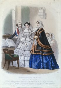 Hääpuku, muotilevy Le Moniteur de la Modelta, 1854 tekijältä Jules David