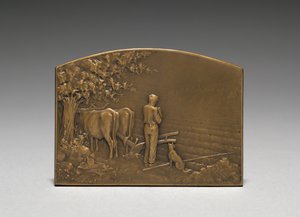 Medaljonin etupuoli. tekijältä Jules Dupré