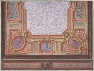 Design for Ceiling of Grand Salon, Hôtel Hope, 1867. Tekijät: Jules-Edmond-Charles Lachaise, Eugène-Pierre Gourdet.