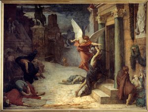 Rutto Roomassa Allegorinen esitys kukasta murtautumassa ovista. Jules Elie Delaunayn (1828-1891) maalaus 1869. Dim. 1,31 x 1,76 m Pariisi, musee d