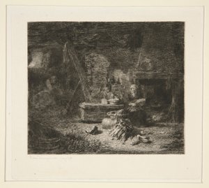 Hollantilaisen keittiön sisustus tekijältä Jules Ferdinand Jacquemart