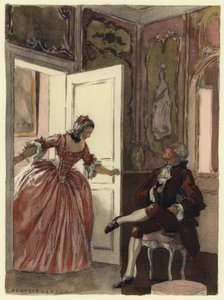 Kuvitus Casanovan muistelmiin (värilitografia) tekijältä Jules Marie Auguste Leroux