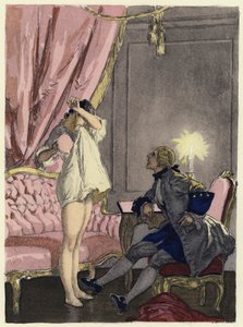 Kuvitus Casanovan muistelmiin (värilitografia) tekijältä Jules Marie Auguste Leroux