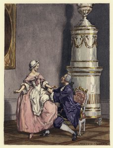 Kuvitus Casanovan muistelmiin (värilitografia) tekijältä Jules Marie Auguste Leroux
