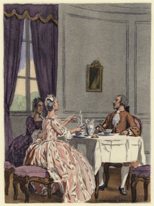 Kuvitus Casanovan muistelmiin (värilitografia). tekijältä Jules Marie Auguste Leroux