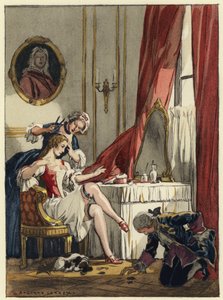 Kuvitus Casanovan muistelmiin (värilitografia) tekijältä Jules Marie Auguste Leroux