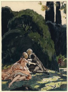 Kuvitus Casanovan muistelmiin (värilitografia) tekijältä Jules Marie Auguste Leroux