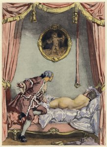 Kuvitus Casanovan muistelmiin (värilitografia) tekijältä Jules Marie Auguste Leroux