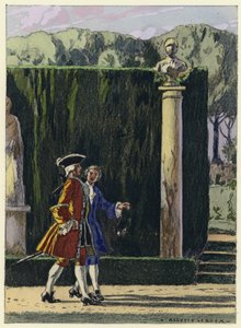 Kuvitus Casanovan muistelmiin (värilitografia) tekijältä Jules Marie Auguste Leroux