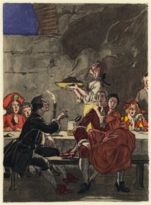 Kuvitus Casanovan muistelmiin (värilitografia) tekijältä Jules Marie Auguste Leroux