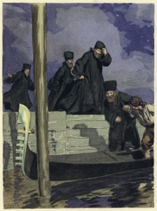 Kuvitus Casanovan muistelmiin (värilitografia) tekijältä Jules Marie Auguste Leroux
