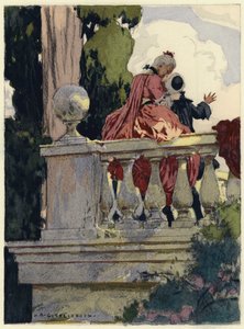 Kuvitus Casanovan muistelmiin (värilitografia) tekijältä Jules Marie Auguste Leroux