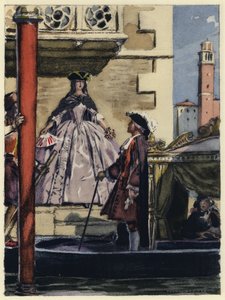 Kuvitus Casanovan muistelmiin (värilitografia) tekijältä Jules Marie Auguste Leroux