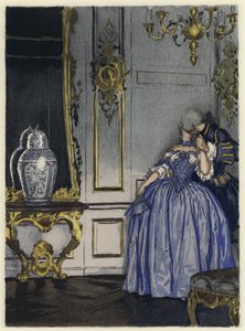 Kuvitus Casanovan muistelmiin (värilitografia) tekijältä Jules Marie Auguste Leroux